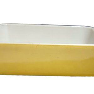 vintage  #0503 1.5 Quart 1950's yellow rectangular refrigerator baking dish